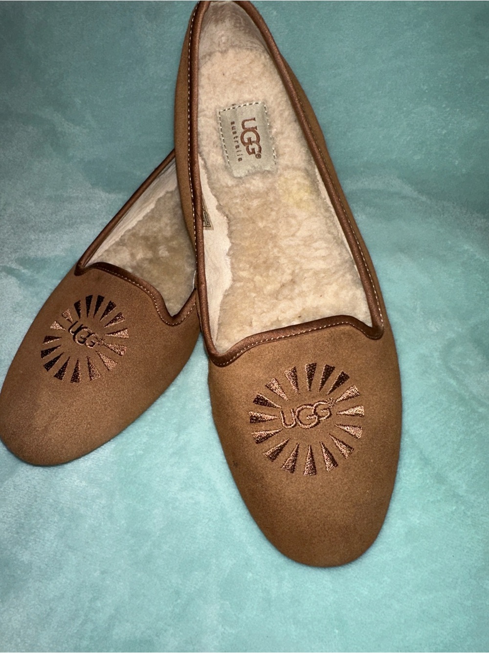 UGG Women's Chestnut Shearling-Lined Slip-On Loafers